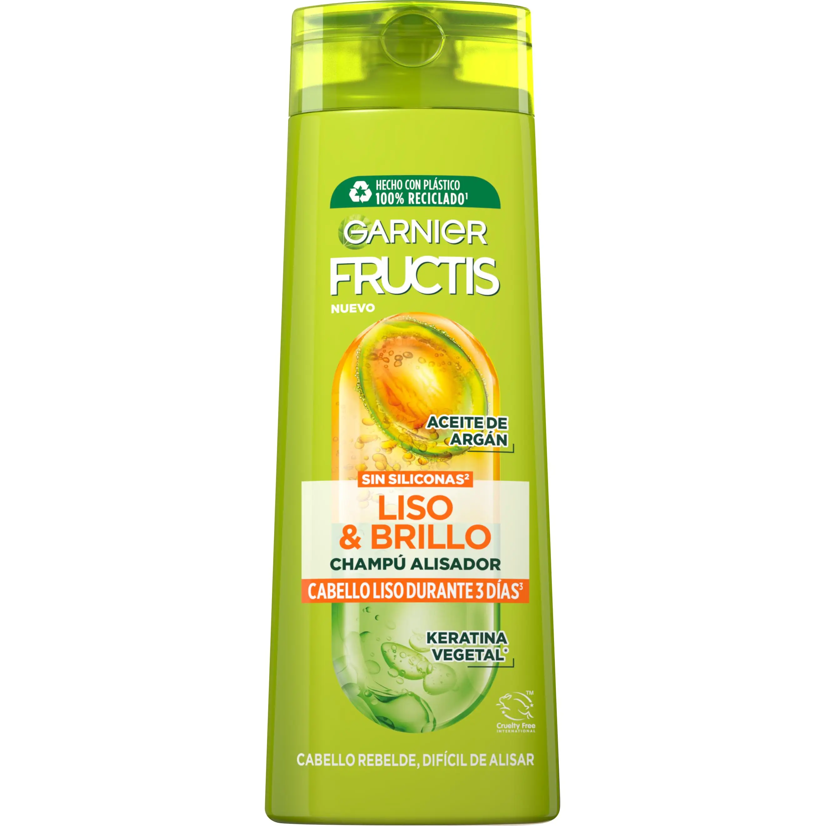 Garnier Fructis Liso & Brillo Champú, acondicionador y mascarilla para pelo Liso, Rebelde o Difícil de alisar