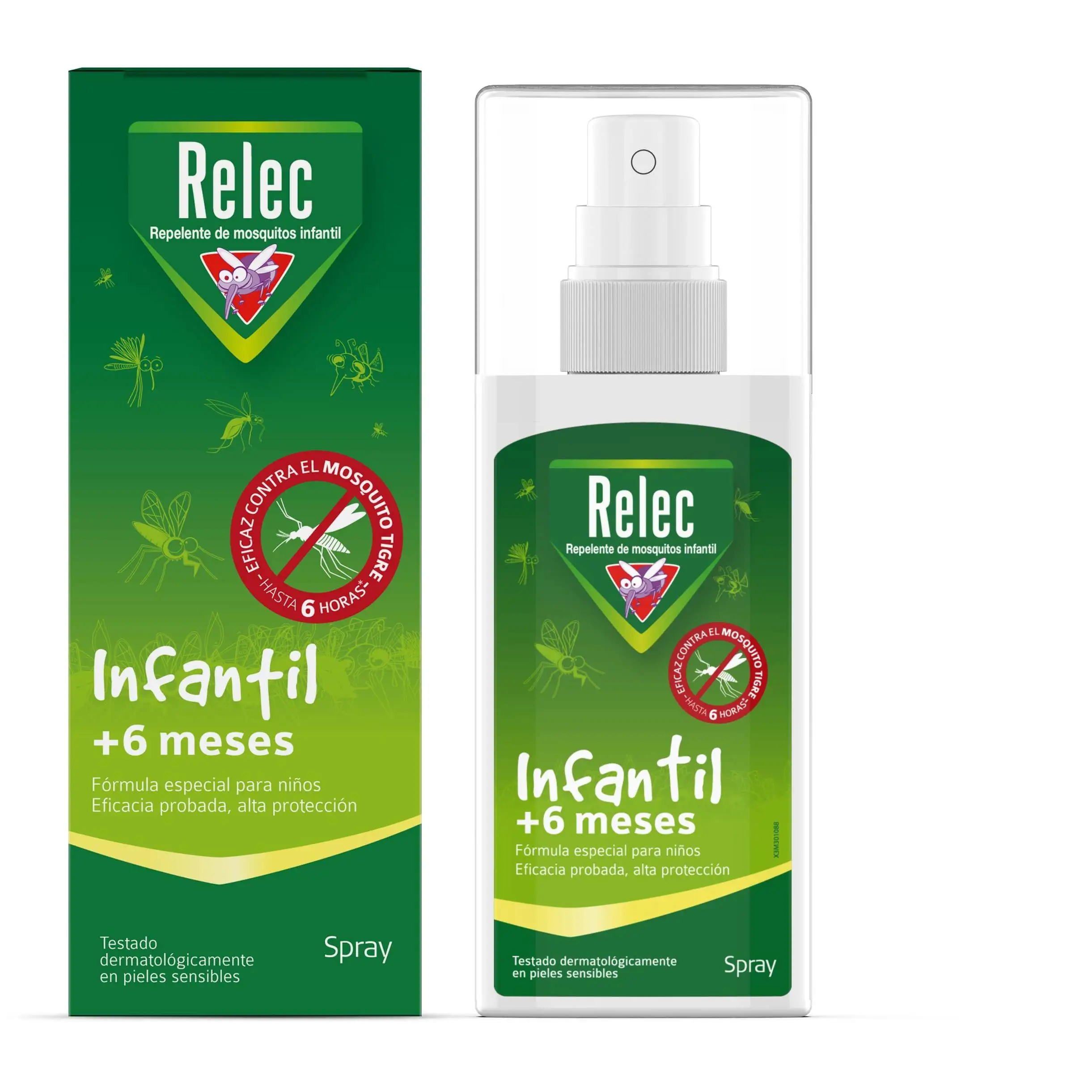 Relec Repelente de Insectos Infantil +6 Meses Eficaz contra el Mosquito Tigre Hasta 6 Horas Spray 100ml