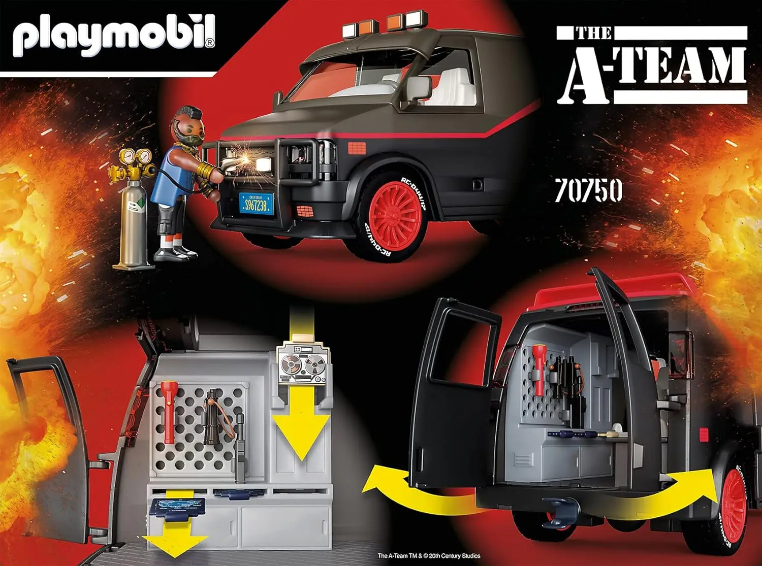 PLAYMOBIL 70750 Van Team A, Iconic design for Fans, collectors and children over 5 years old