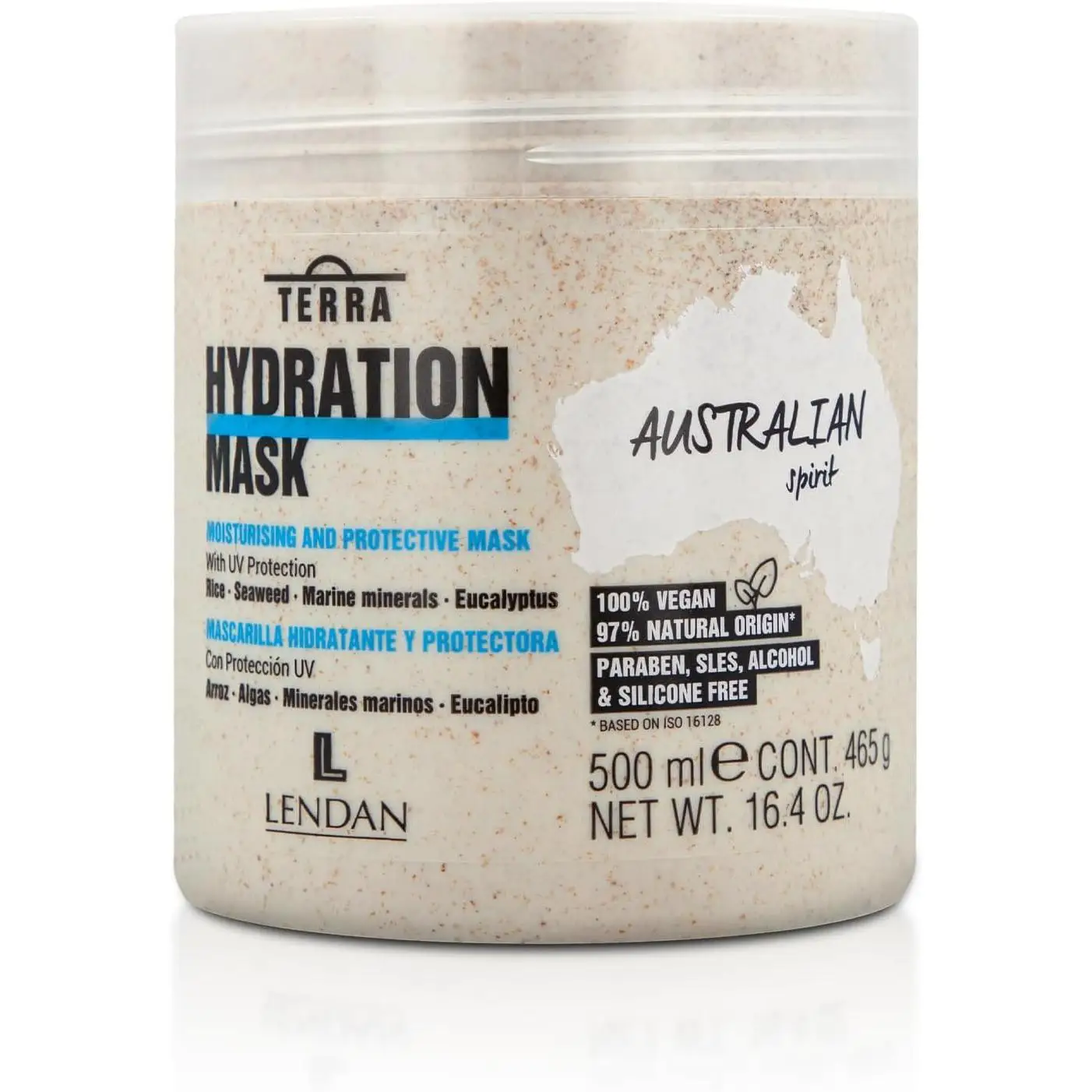 LENDAN - Mascarilla Hidratante para el Cabello - Terra Hydration Mask - 500 ml - para Cabello Seco y Dañado - Hidrata y Repara - Previene la Pérdida de Color - Evita el Encrespamiento