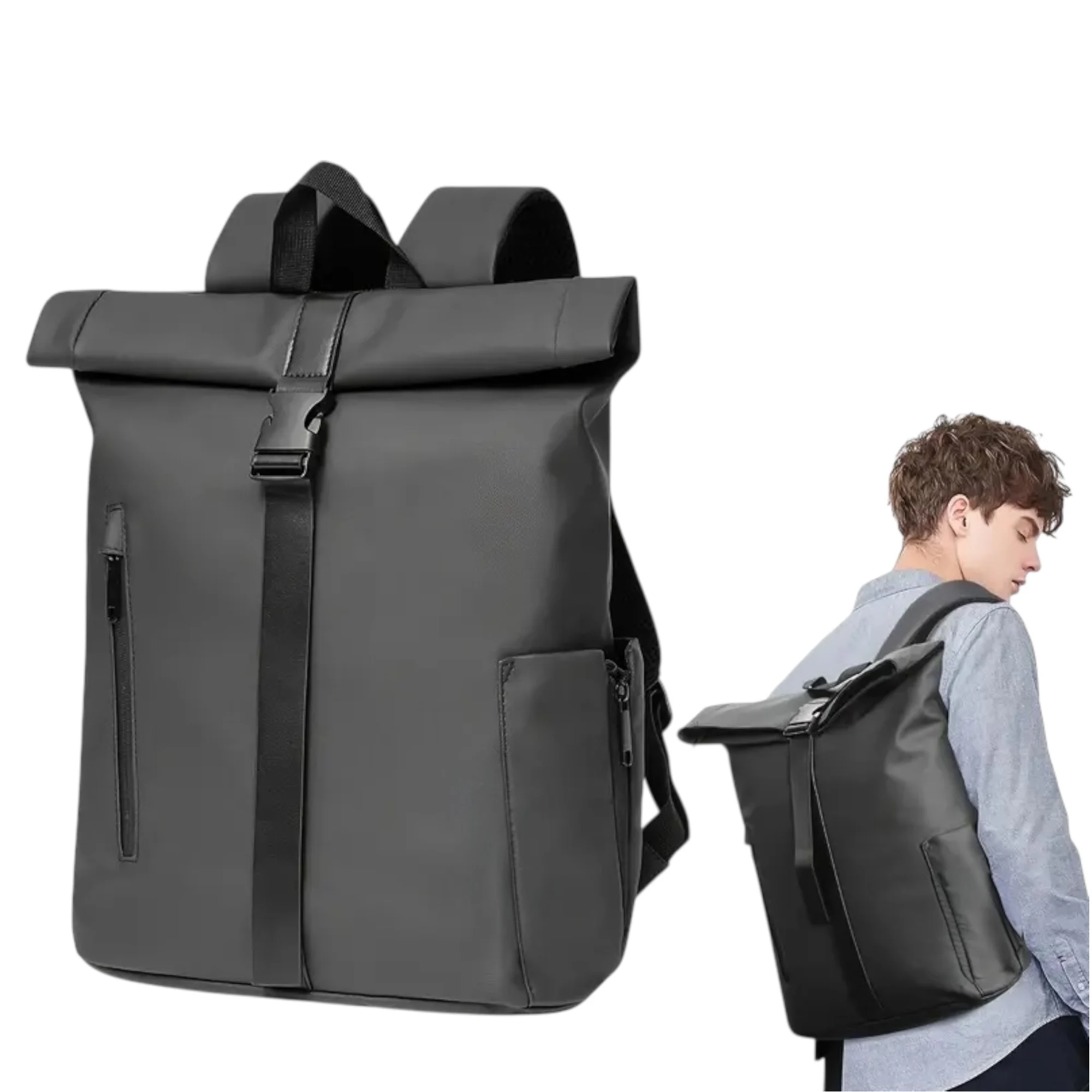 Mochila enrollable impermeable 15.6" | 21-25 L, compartimentos 🎒