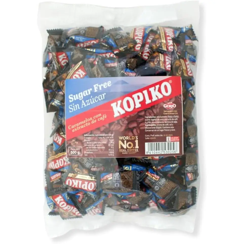 Kopiko Original Caramelo de Café Coffeeshot – Bolsa 500 g, Caramelos Duros de Café Sin Azúcar, Sabor Intenso a Café Real, Ideales para Energía Diaria, Oficinas, Viajes y Compartir