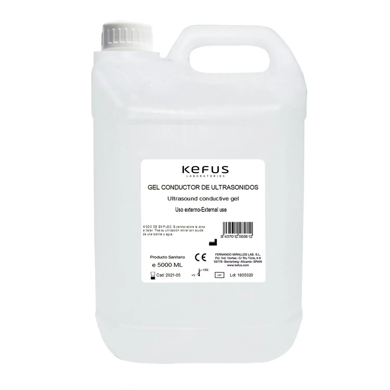 KEFUS GEL CONDUCTOR ULTRASONIDOS GARRAFA 5000 ML