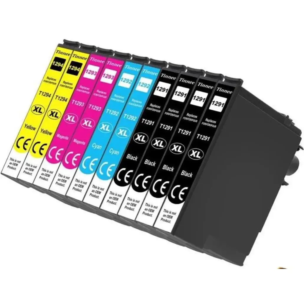 10 tintas T1291-2-3-4 EPSON WF3540-DTWF WF3010DW WF3520DWF WF3530 WF7525 WF7015 WF7515