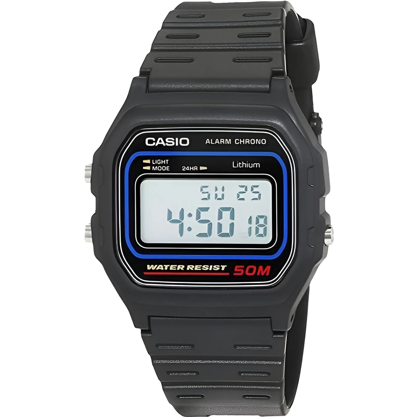 RELOJ CASIO COLLECTION W-59-1V alarma y luz led