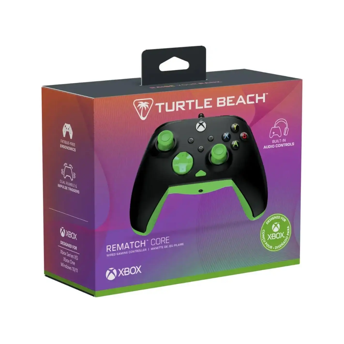 Rematch Core Wired Controller · Black Green - para XBOX