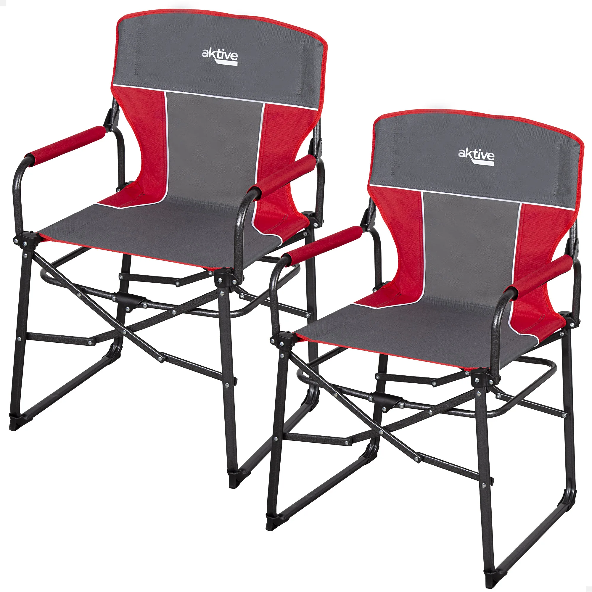 Pack 2 sillas plegables camping antivuelco c/plegado compacto gris Aktive