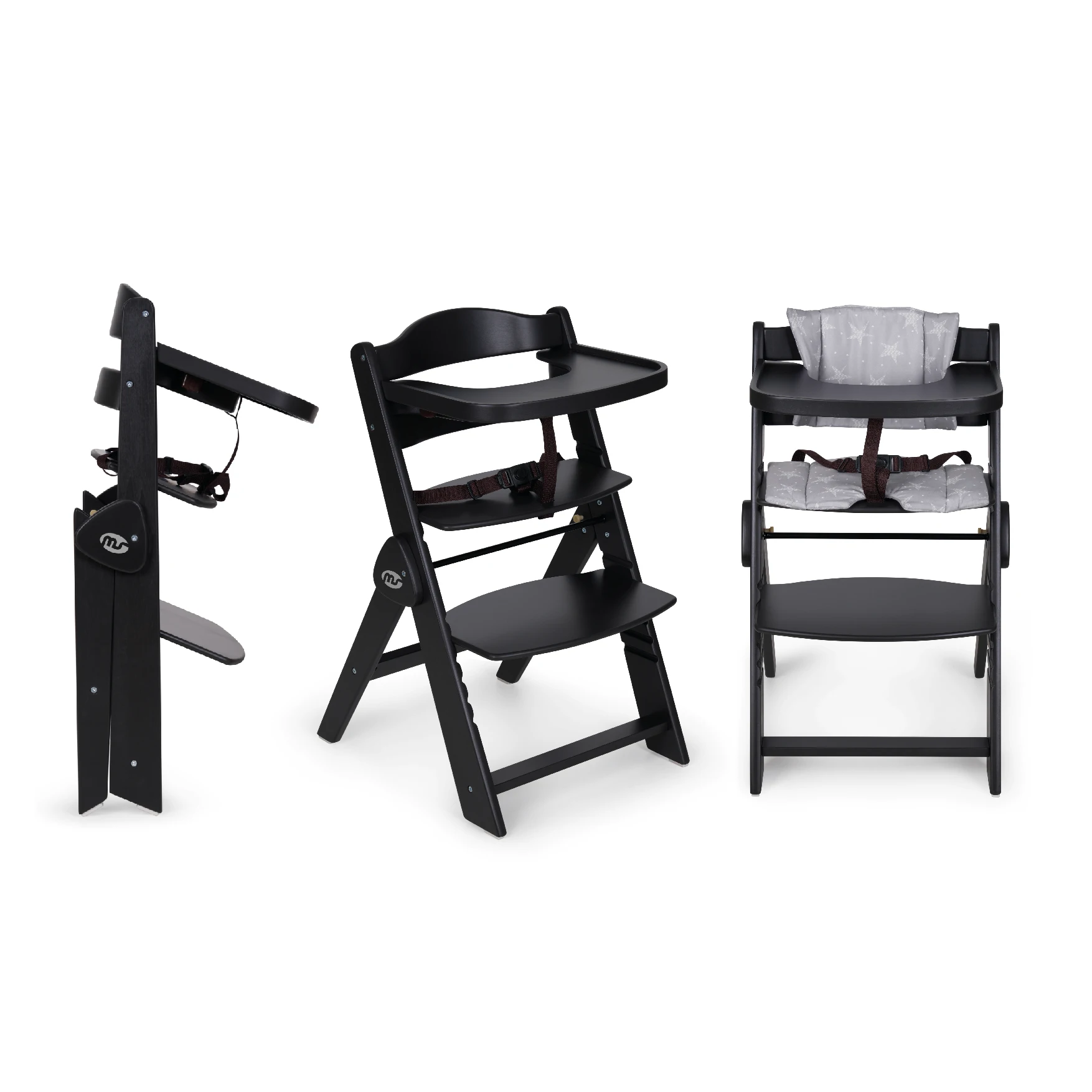 ms Trona para bebé de Madera Full PLEGABLE - Evolutiva- Silla Alta, Ergonómica, Regulable, Segura