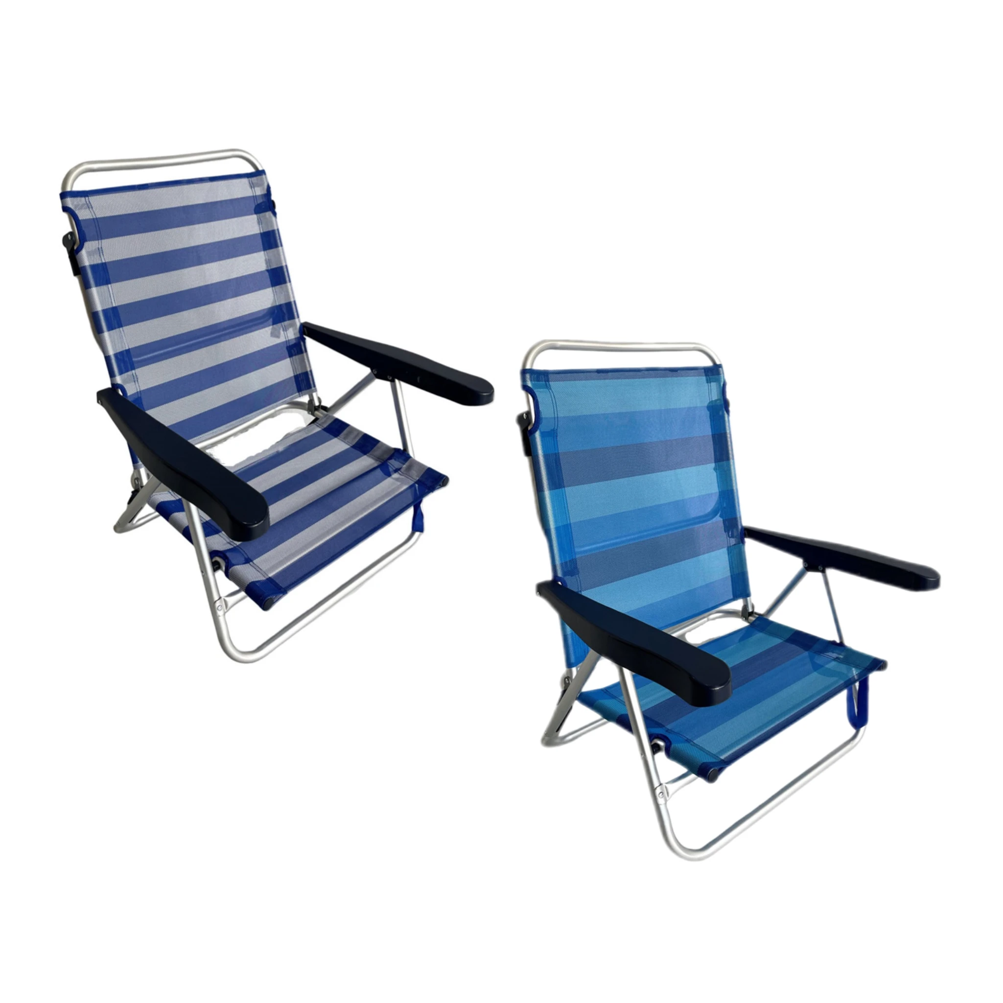 VICTORIA & ANDREA®Beach Chair Collapsible 5-Position Beach Chair 61x68x82 cm Conveyance Handles Convertible Bed Multi-Position Backrest Recliner Beach camping