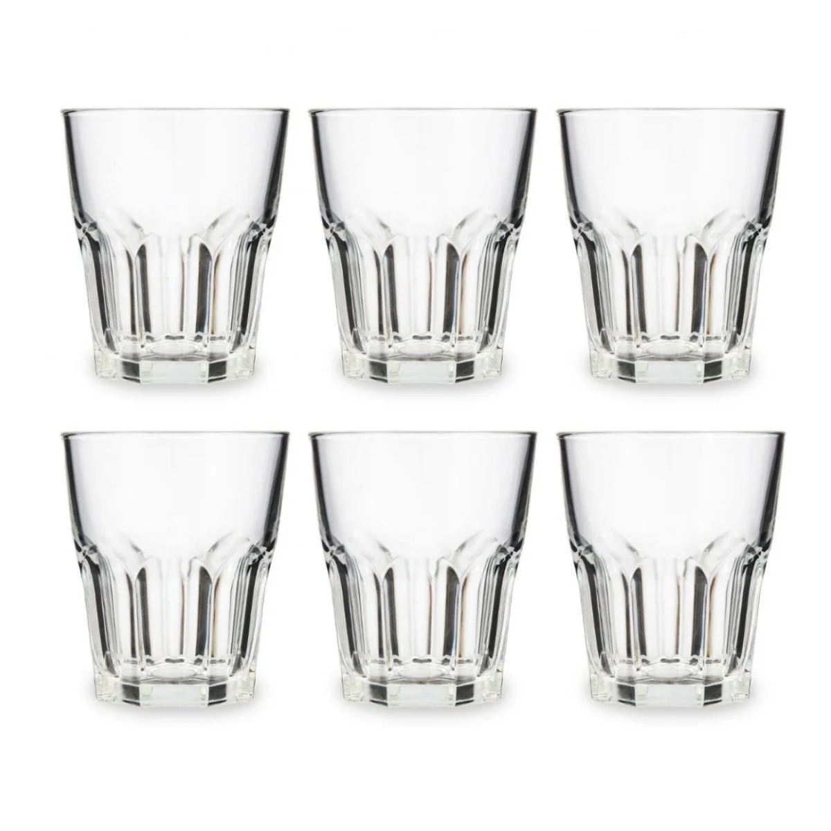 ZYLX SHOPPING  – Vasos de Vidrio Transparentes Vivalto| Pack 6 Unidades 300ml (8.5×9.5 cm) / 360ml (8.5×12 cm) | Resistentes y Elegantes