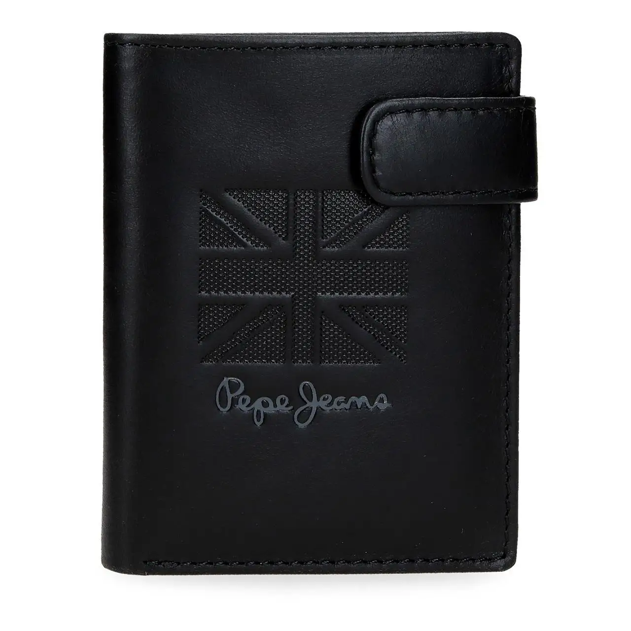 Billetero Hombre Pepe Jeans Denver de Piel Natural con Compartimentos para Tarjetas y DNI, Cierre Seguro