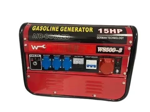 2500w gasoline generator with silent technology, 15 liter tank and 4 three-phase single-phase electrical outlets