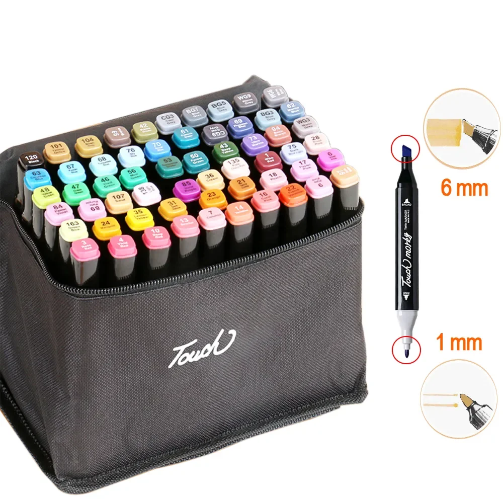 Art Markers Permanent Graffiti Marker Pen with Dual Tip, Rollerball Pen Set for Students, Setde36/60/80/120 Colors, Illumination Markers, Bookmark, Drawing, Painting, Suppliesdeartechool, Painting, Underlining