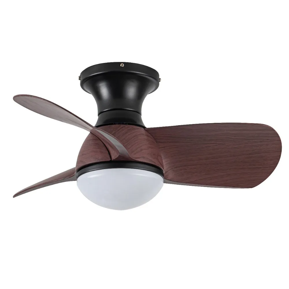 Ventilador de techo modelo KUKI negro madera, motor DC 6 velocidades Tecnología Led 20W sistema CCT 2000 Lúmenes, Control remoto con temporizador, luz regulable en color e intensidad, Memoria motor