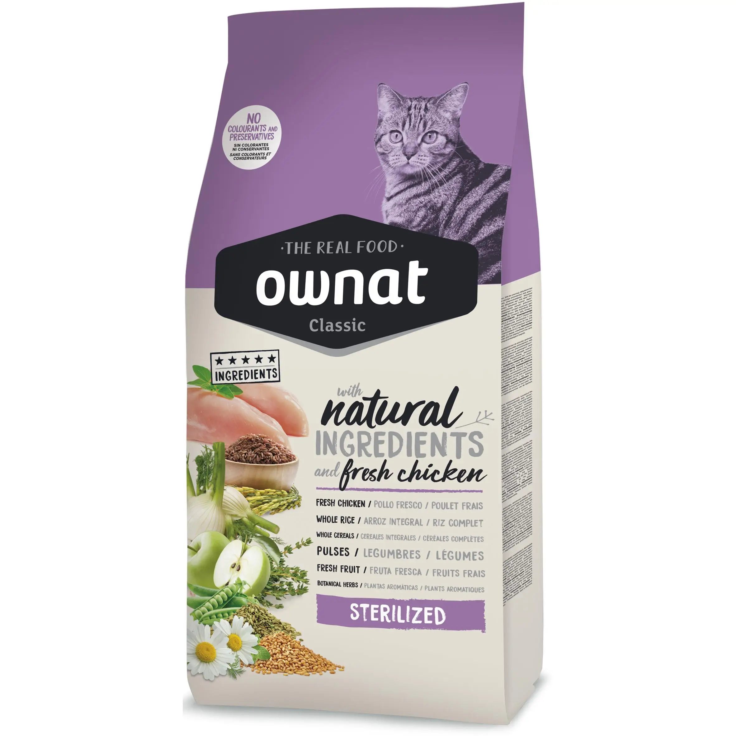 Ownat feed Classic Chicken sterilized 15 kg for Sterilized cats