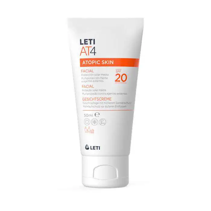 Leti At4 Crema Facial Spf20 50 Ml – Protección Facial Multidefensa para Pieles Sensibles