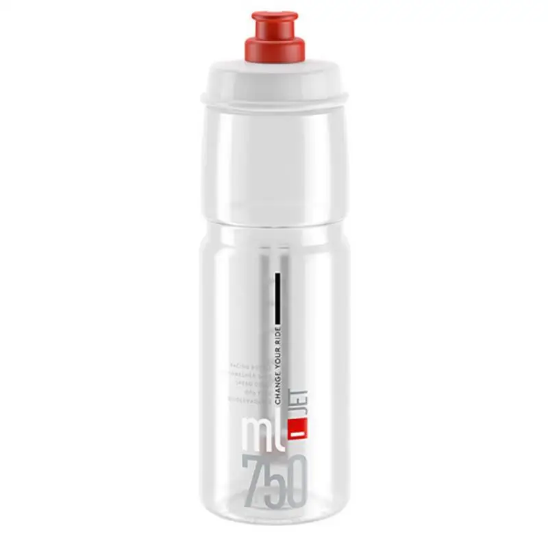 ELITE | Bidón De Hidratación JET 750ml Transparente - Botella de polietileno triturable de grado alimenticio biodegradable. El plástico está certificado como compostable y puede descomponerse en