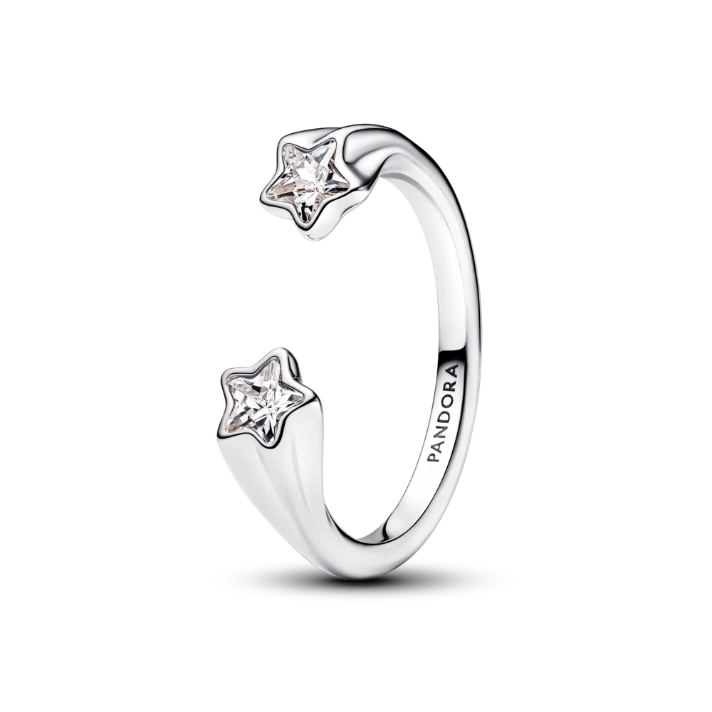 ANILLO PANDORA ABIERTO ESTRELLA FUGACES