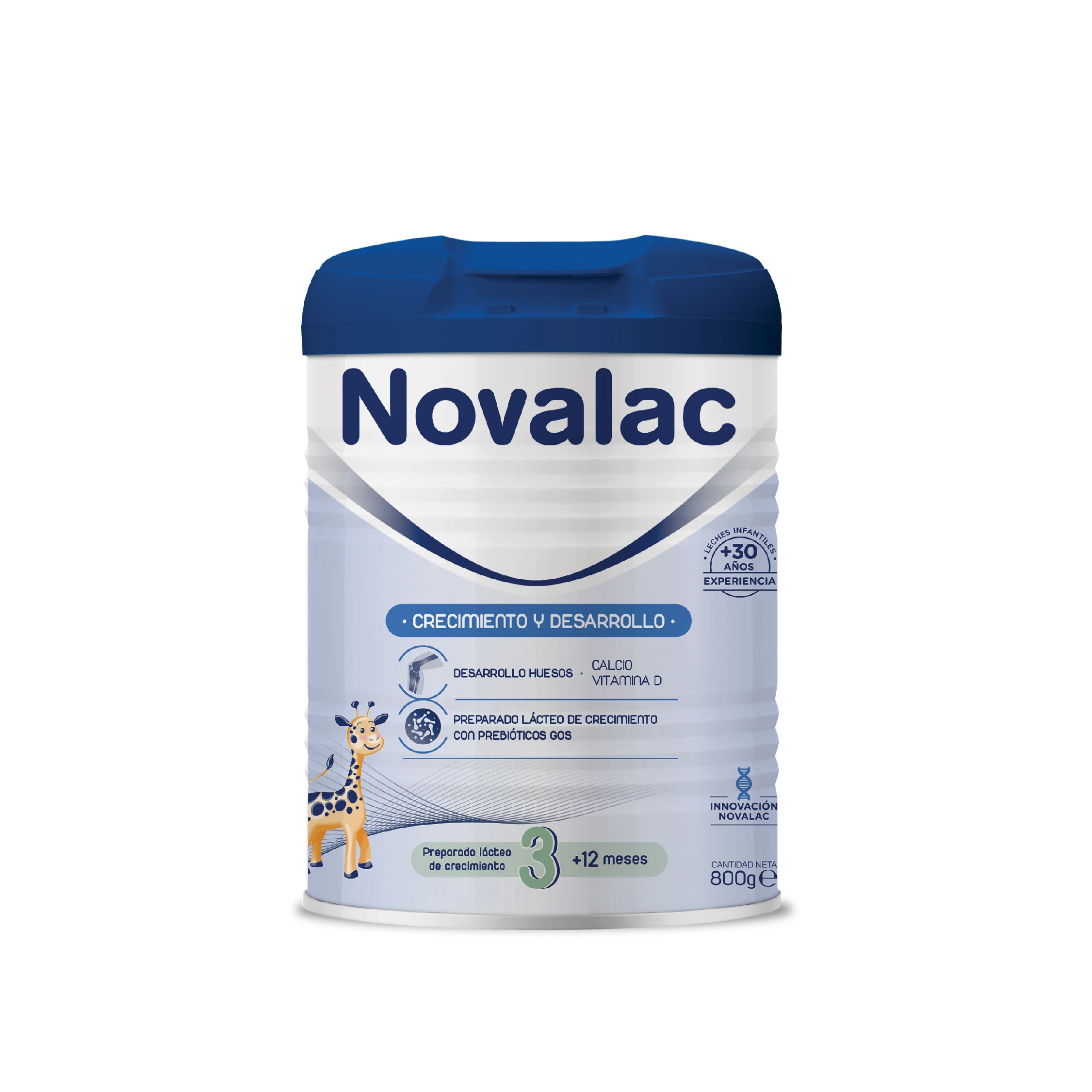 Novalac 3 - Leche en polvo de Continuación 1-3 Años. Contribuye al normal desarrollo cognitivo y de los huesos del bebé. Fórmula Elaborada con Pediatras rica en Calcio, Yodo y Vit D - 800 g