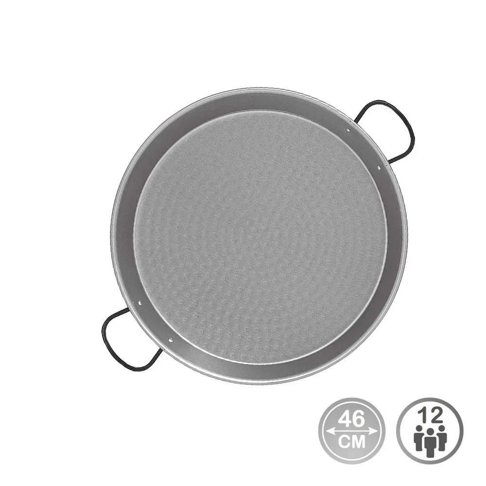 PAELLERA TRADICIONAL DE ACERO PULIDO Ø46 cm (12 PERSONAS)  VAELLO   - Envío desde España 24/48H