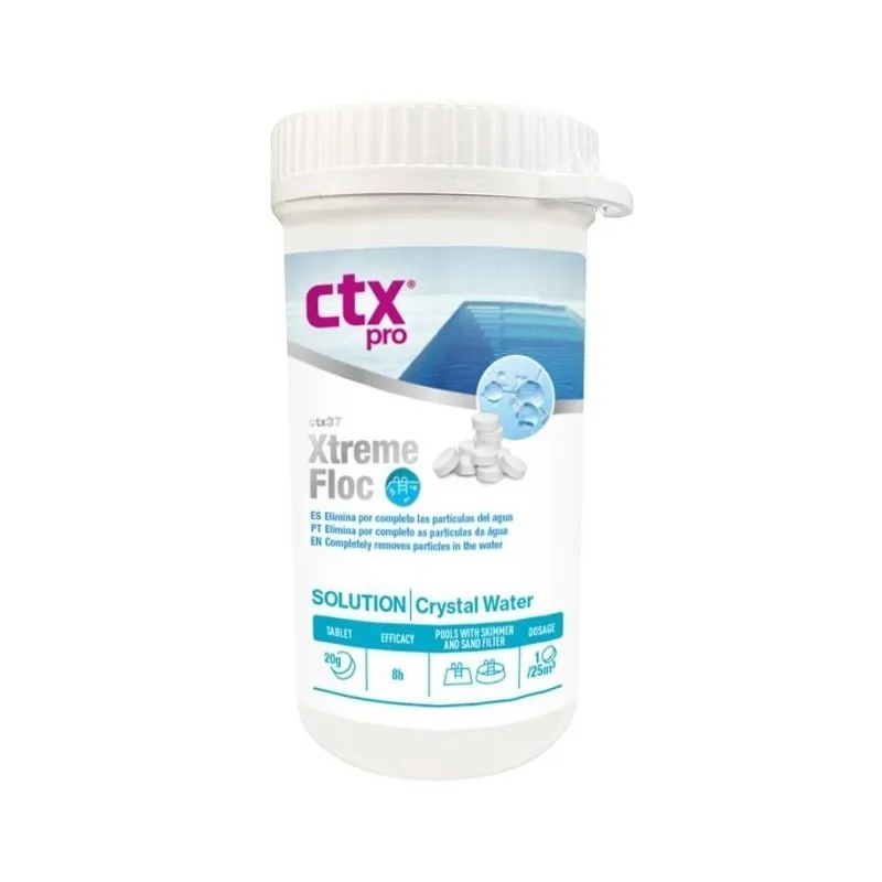 CTX-37 Floculante Xtreme Floc para Agua de Piscina Cristalina | Tabletas de Disolución Lenta