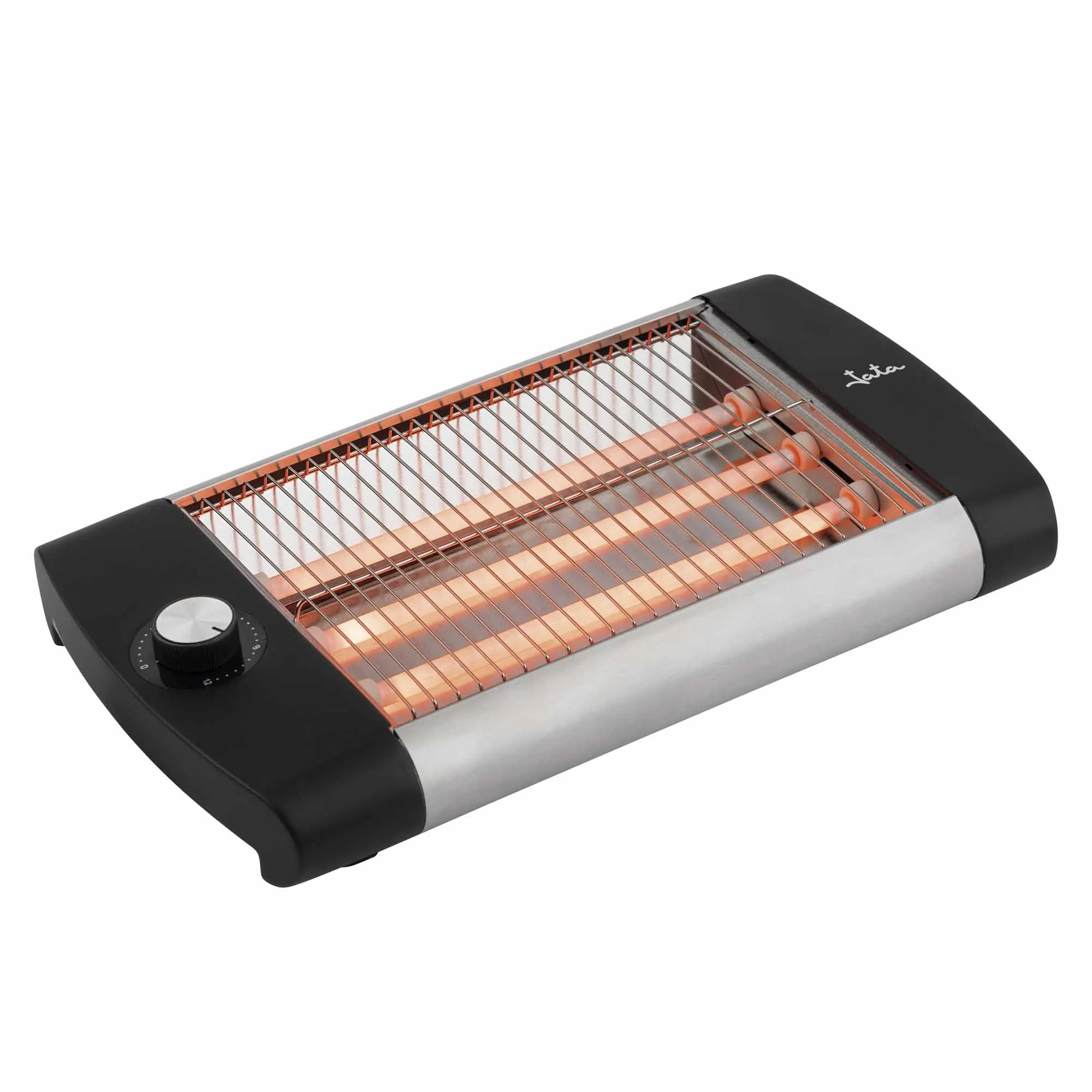 JATA JETT1588-Horizontal bread toaster with 3 quartz bars. 600 W. With timer. Large roasting surface (23x20 cm)