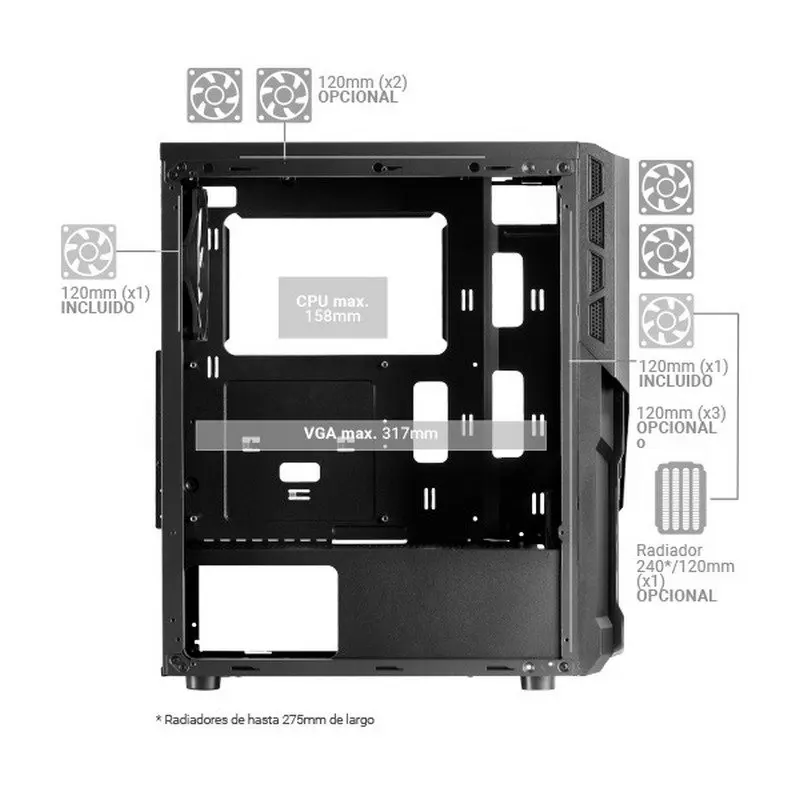 Mars Gaming MC-X2 FRGB USB 3.0 black with window