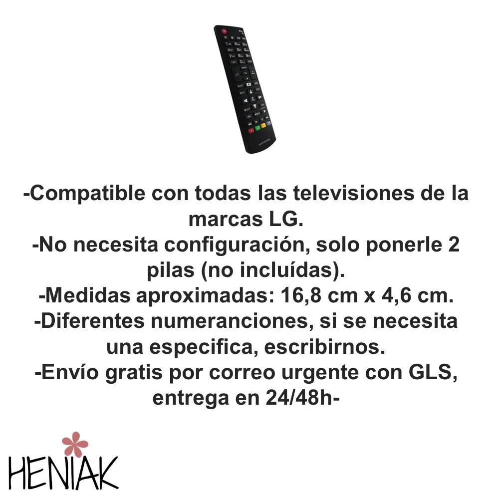 Preconfigured remote Control compatible LG Heniak Store televisions remote Control televisions smart tv tele no need to configure infrared