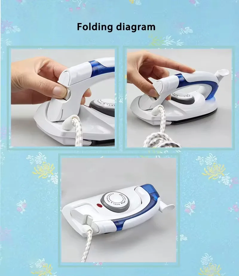 SOKANY Mimi Foldable Steam Iron 700W for Travel, compact and portable with stainless steel soleplate, variable steam, and travel-ready features for always ready clothes.