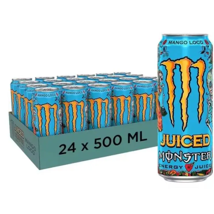 Monster Mango Loco Juiced 500ml - Bebida Energética Orgánica de Frutas Tropicales - Pack de 24 Latas