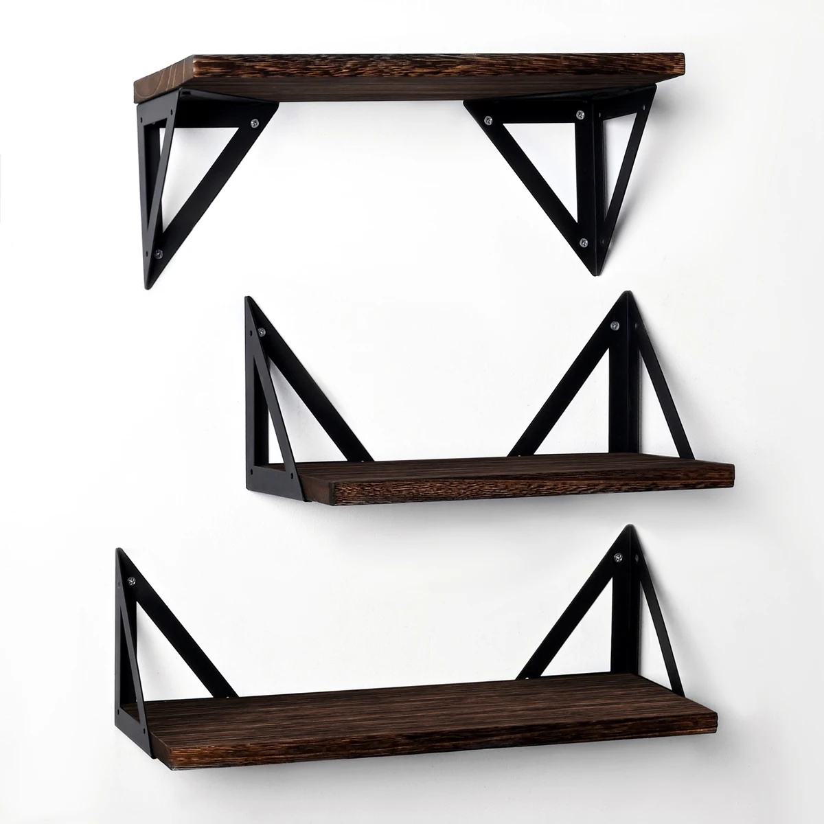 T-LoVendo Baldas Pared, Estantería de Pared de 3 Niveles, Estante Pared de Madera, para Dormitorio,