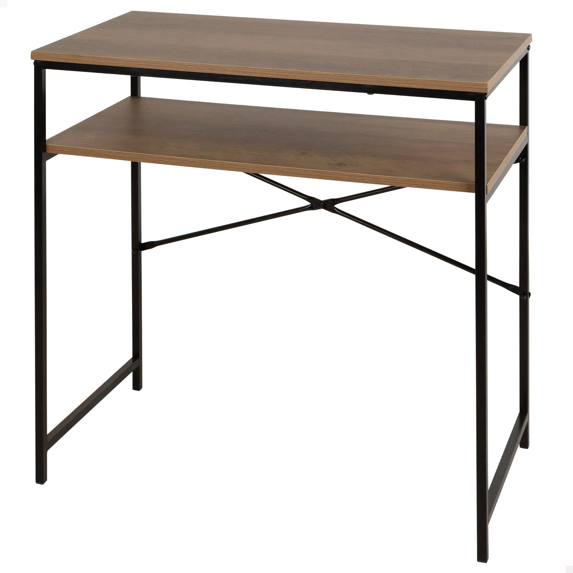 Max Home - Mesa escritorio rectangular 77x40x75 cm, peso máximo soportado 26 kg, tablero de madera, estructura de acero negro, oficina y estudio, estilo industrial y moderno, resistente y estable,
