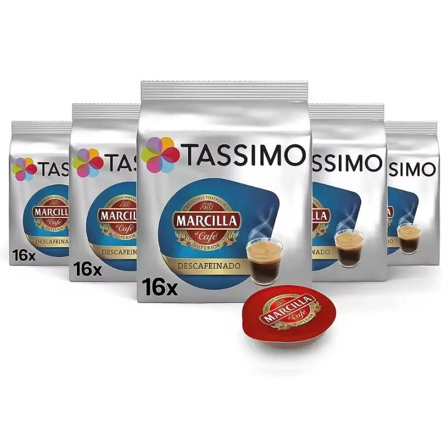 TASSIMO decaffeinated MARCILLA capsules-5 packs of 16 capsules