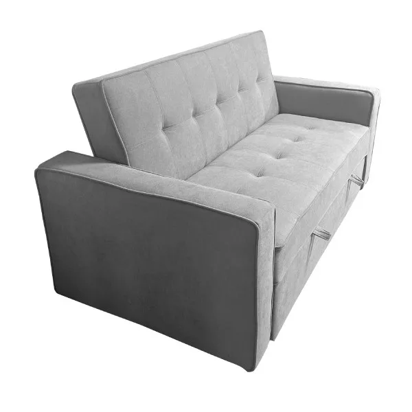 Sofa Bed model role. Light gray Crystal fabric upholstered