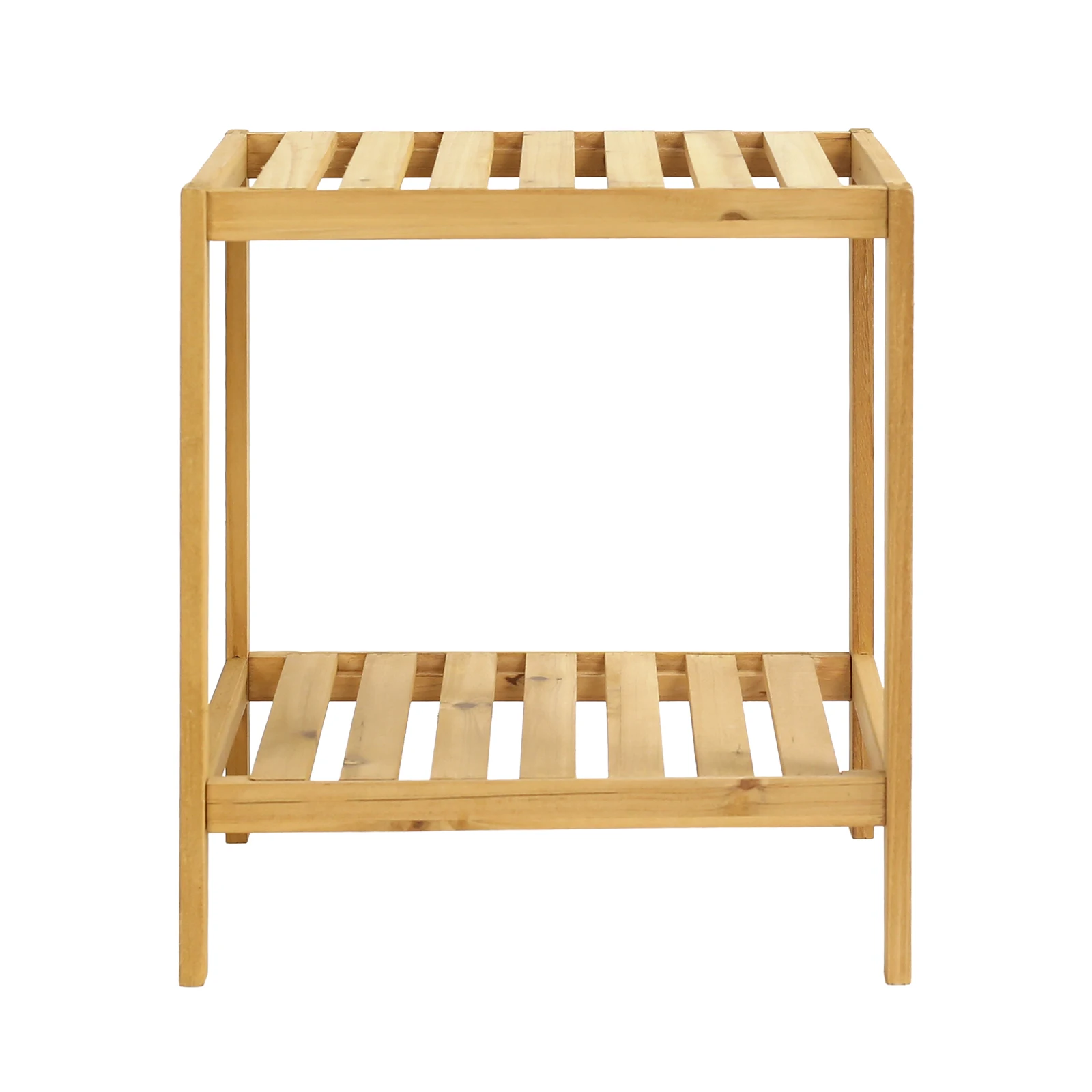 LIN HOME XZ-250049 Estantería de madera de 2 niveles - Organizador abierto para hogar y cocina
