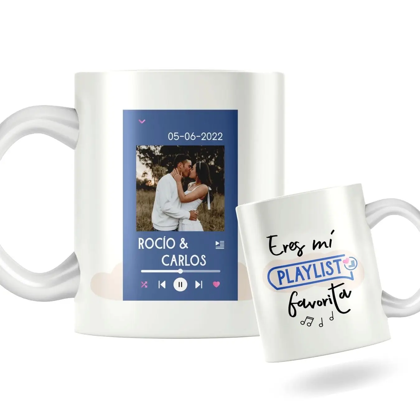 Deregaloos Taza de Cerámica Personalizada con Foto, Nombre y Fecha