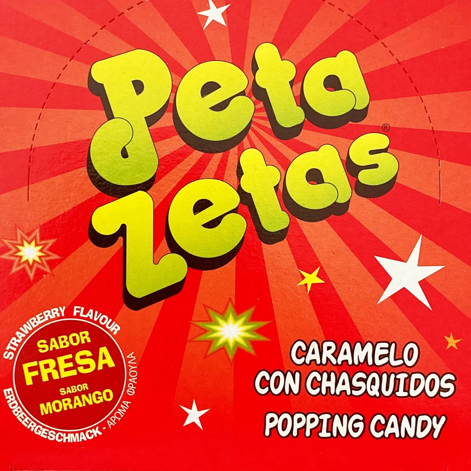 Peta Zetas Fresa Caja 50 sobres de 7 g (Caramelo con chasquidos)