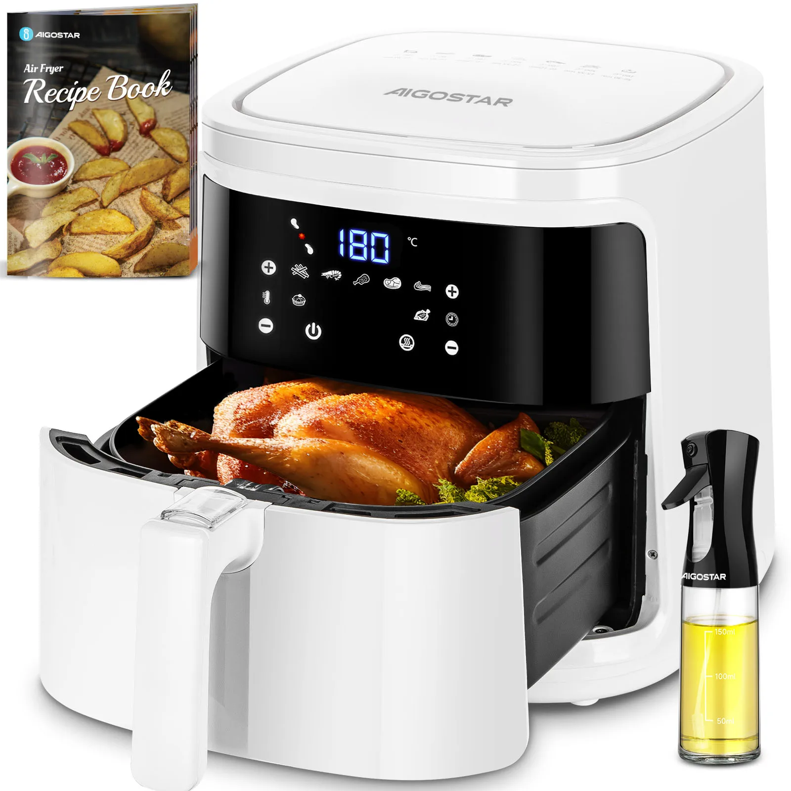 AIGOSTAR Freidora de Aire sin Aceite 7L,1900W. Pantalla LED táctil, 7 Funciones Preestablecidas + Mantener Caliente y… — oferta en AliExpress