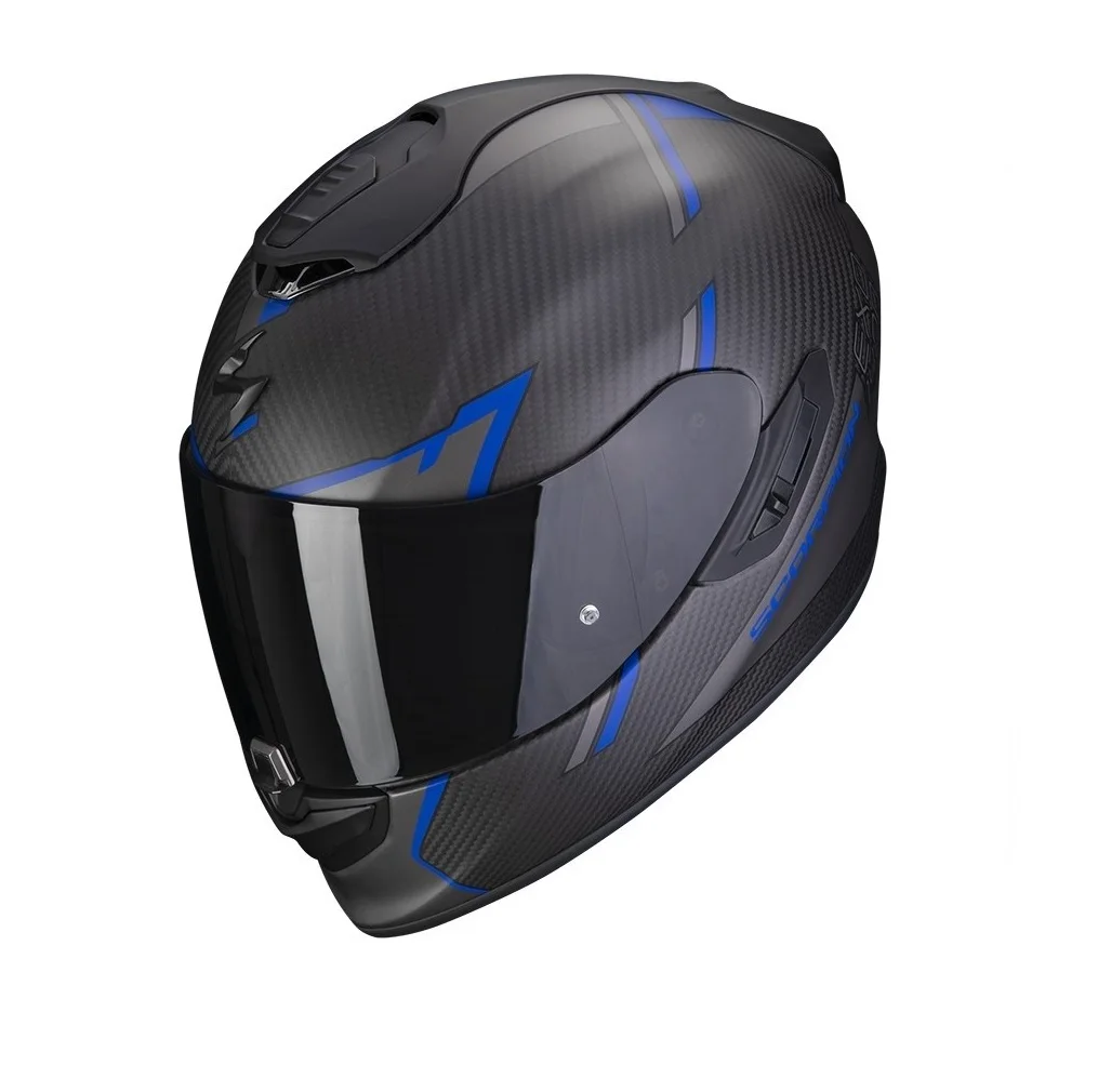 Casco Scorpion Exo-1400 Evo 2206 Carbon Air Kendal Blue Matt Black