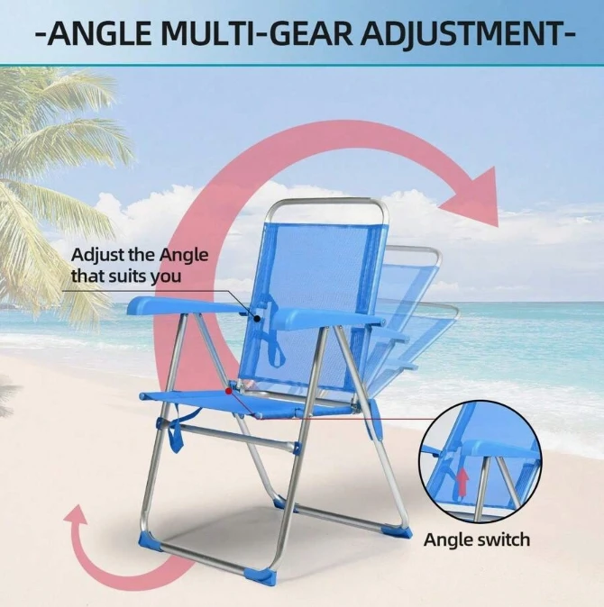 S7 STAR Sillas Playa Plegable para exteriores, multicolor, opcional | Ajuste de 5 velocidades para sentarse y acostarse + Capacidad de carga de 136 kg ,pack sillas playa,sillas de playa