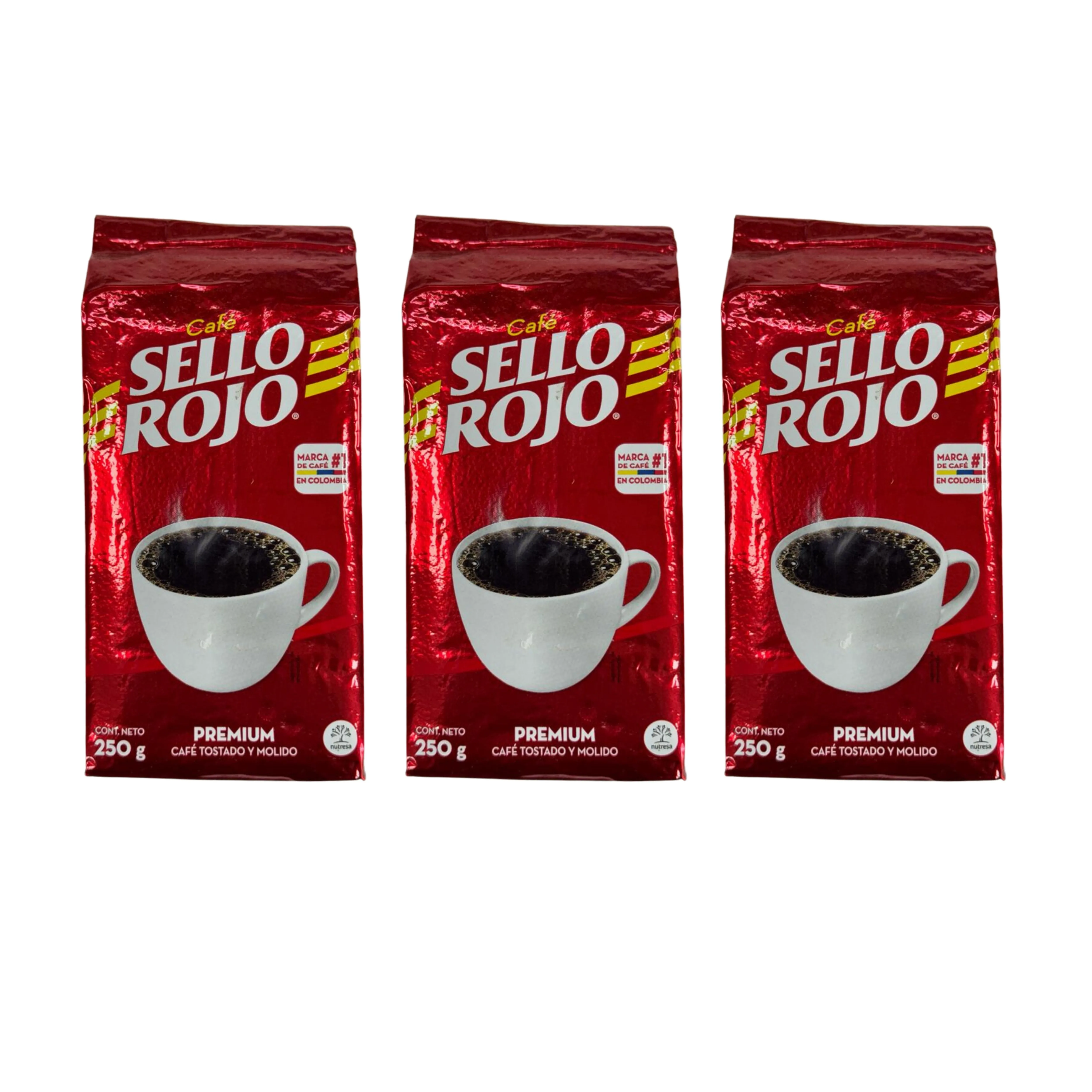 3 Pack of Cafe Lush Aroma, and Gourmet Rich Flavor Red Seal. 212g. Colombia Coffee. High Quality.