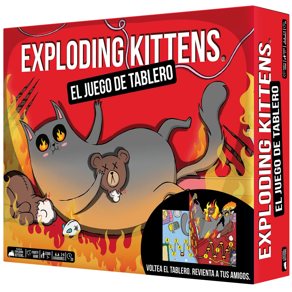 Exploding Kittens - Board Game for 2-6 Players, Family Fun, Ages 7+, 15-30 Minutes Playtime, Spanish Edition with 3D Board Feature for Strategic Gameplay. #1