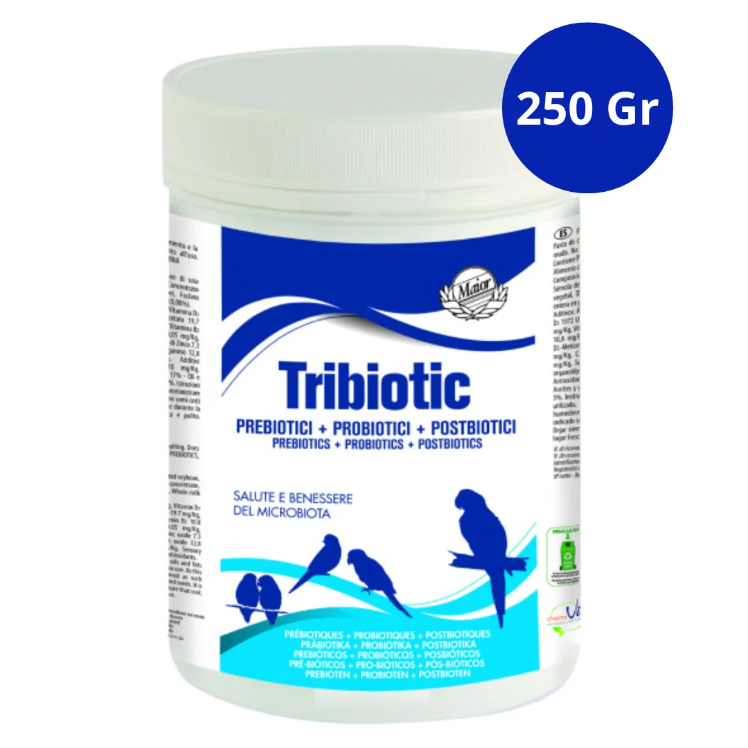 Chemivit TRIBIOTIC Mezcla de Prebióticos, Probióticos y Postbióticos para Aves 250 Gr