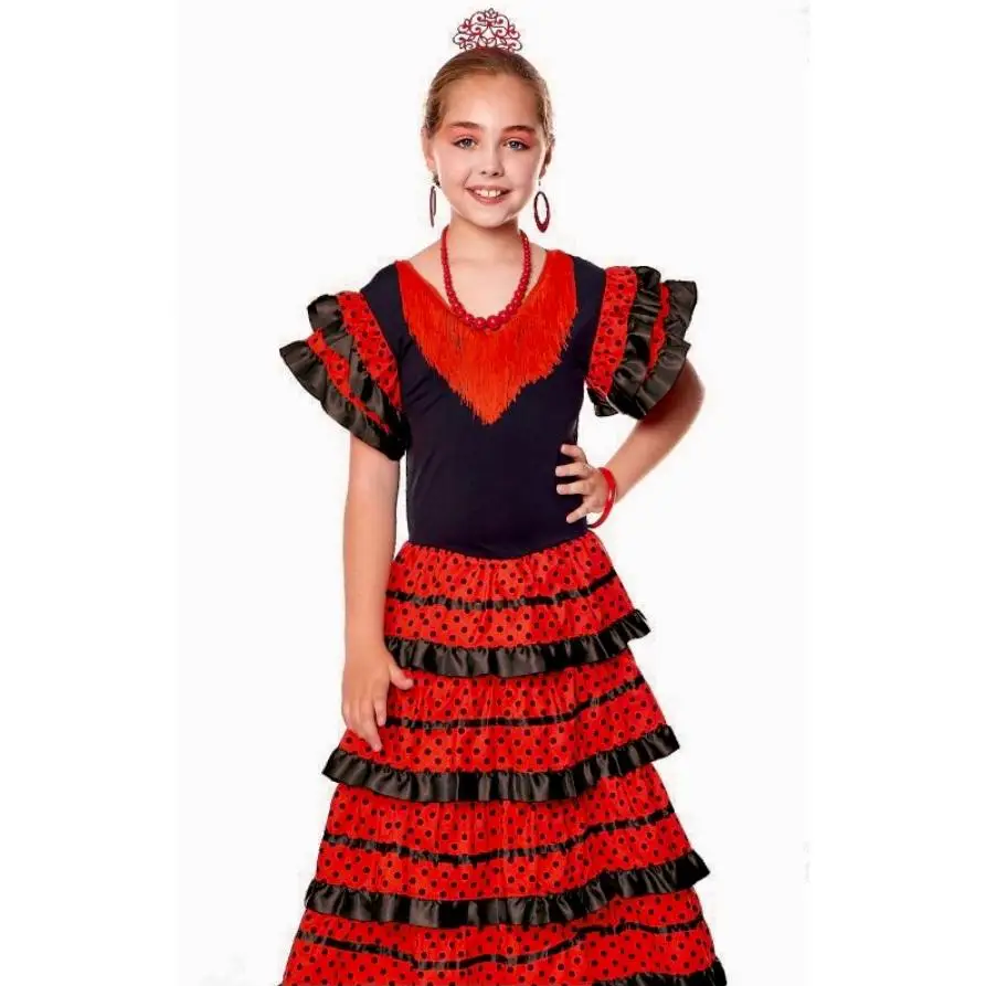 Vestido Sevillanas Niña Mujer, Vestido De Baile Flamenco Español Tradicional Para Niña, Traje Flamenca Feria Abril Sevilla Actuaciones Baile Regalo Navidad