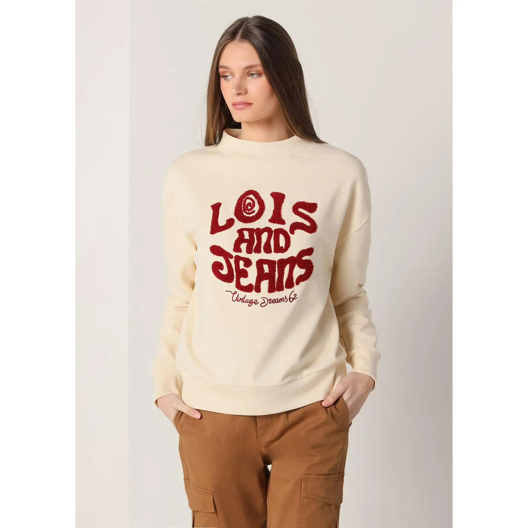 LOIS JEANS-Chenille Sweatshirt with Collar Box