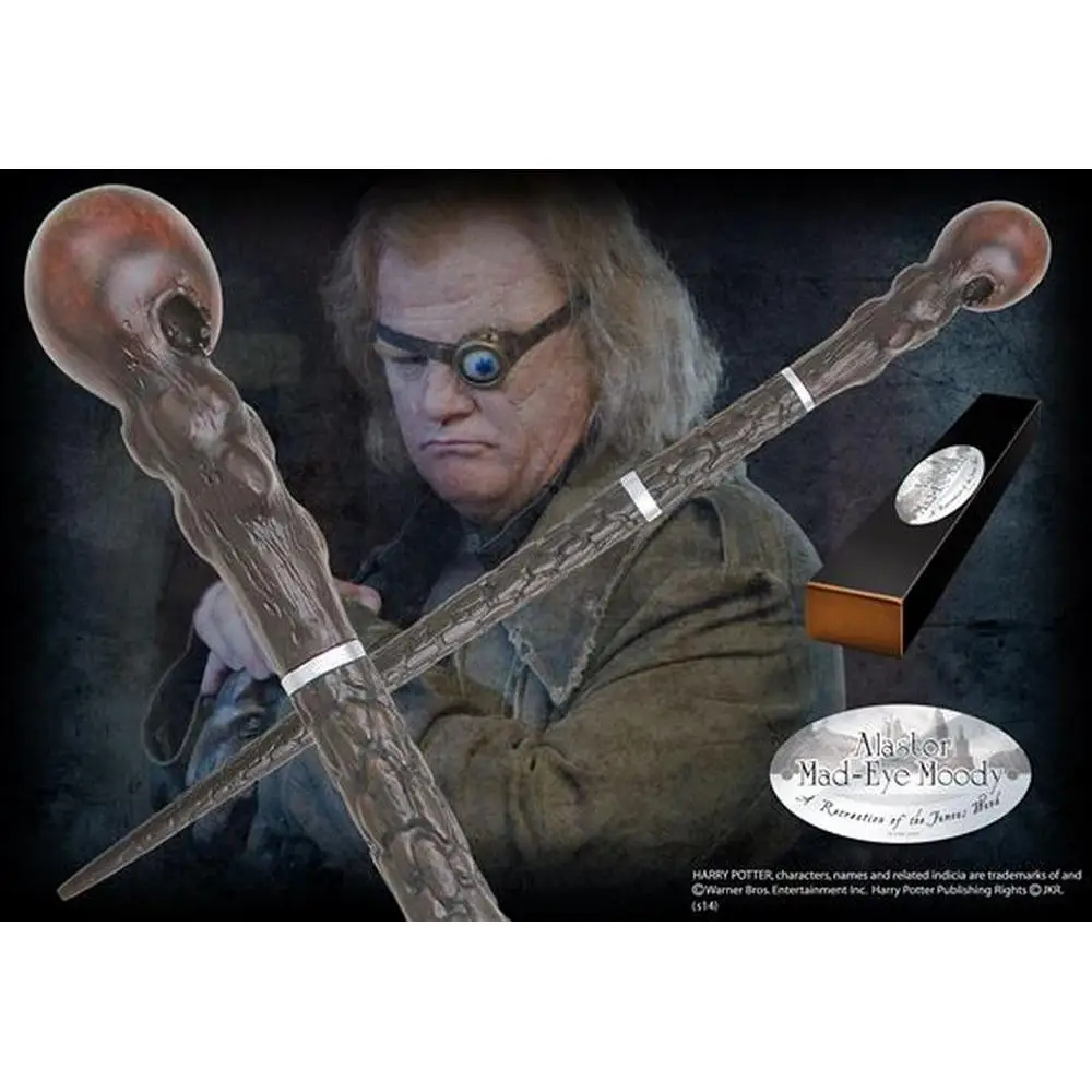 The Noble Collection Replica Harry Potter Alastor Moody Varita Con Caja Y Placa De Identificacion