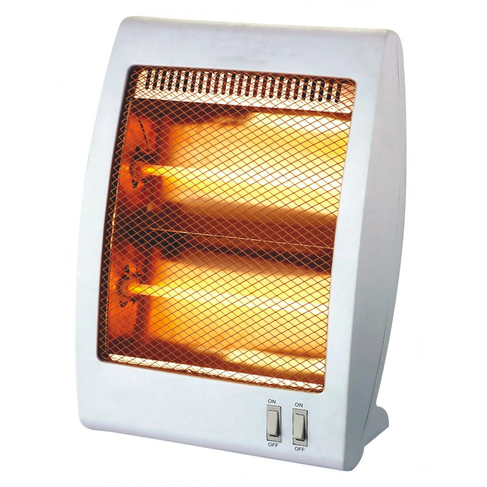 Estufa eléctrica portátil de bajo consumo | Calefactor eléctrico con 2 niveles de potencia 400/800W | 2 tubos de cuarzo | Desconexión antivuelco | Para el baño, casa, oficina, garaje [Clase de eficiencia energética A+++] | RevolutionLine