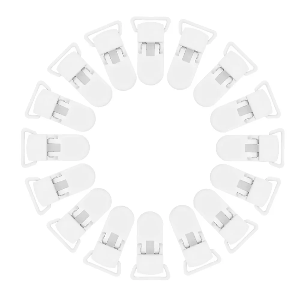 Artree | 16 PCS Clip para chupete de plástico resistente sin BPA. Pinzas para hacer chupeteros personalizados. Clips de plástico para chupeteros y cadenas de carrito para recien nacidos accesorios