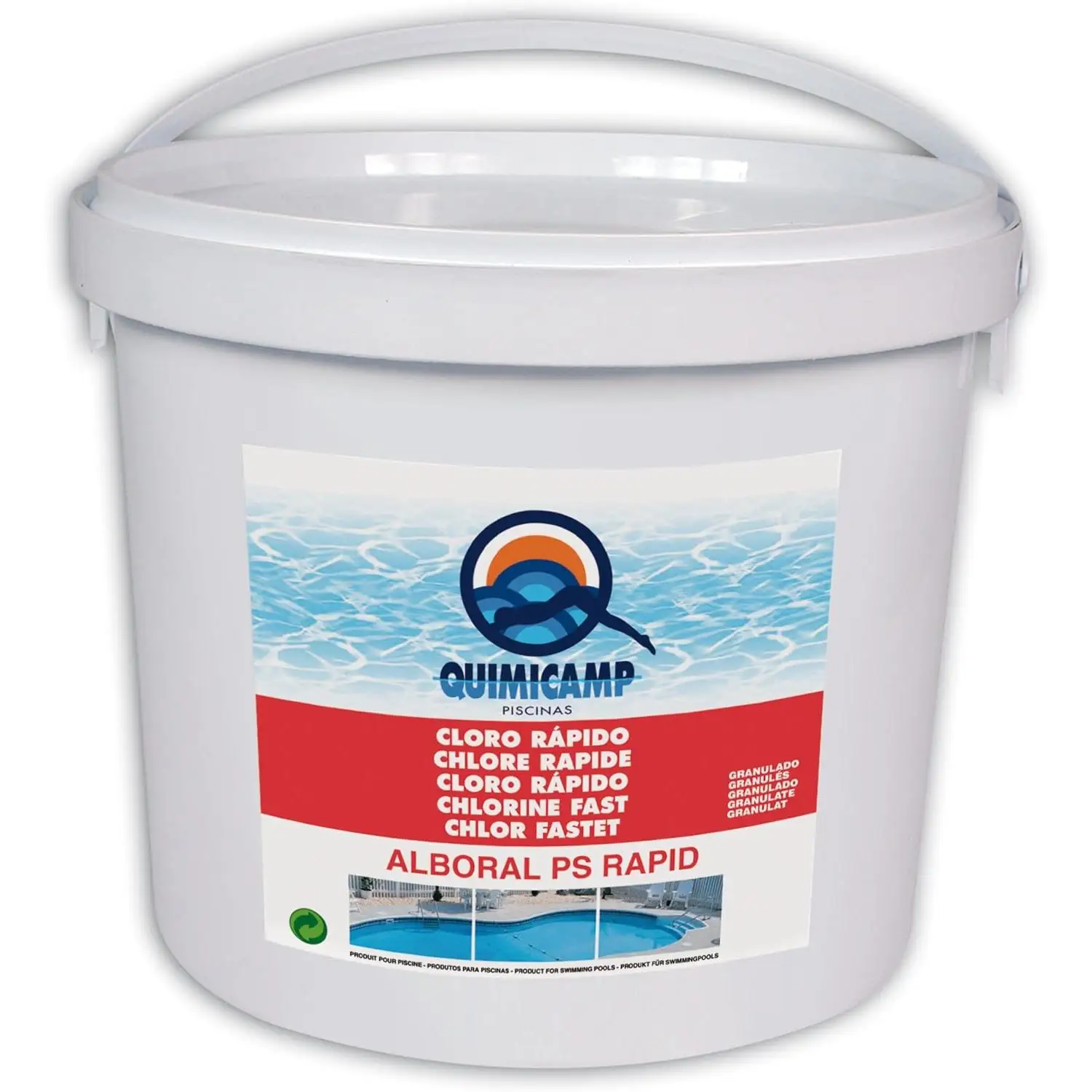 Cloro rápido granulado Alboral PS Rapid Quimicamp ideal para cloración súper rápida del agua de la piscina y como mantenimiento del mismo