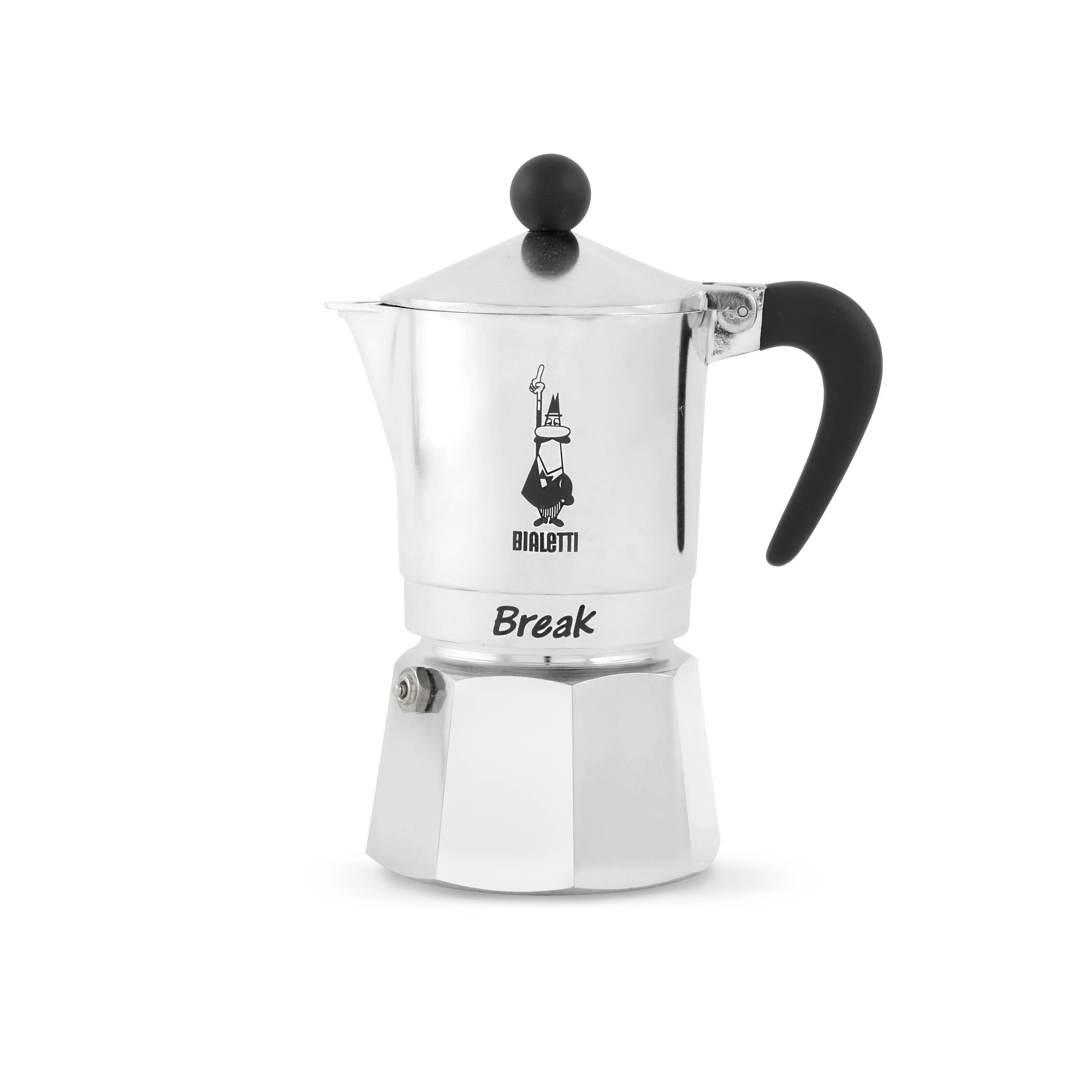 Bialetti Cafetera Clásica Italiana - Moka Break 3 Tazas de Café - Cafetera de Aluminio de Alta Calidad para uso en Cocina - Adecuada para hornillos de gas y placas eléctricas.